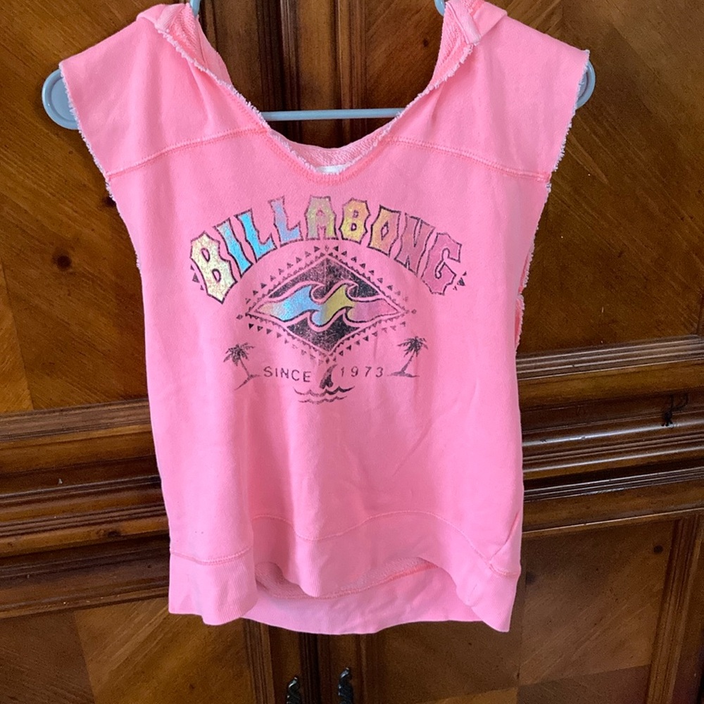 Billabong Pink Sleeveless Hoodie